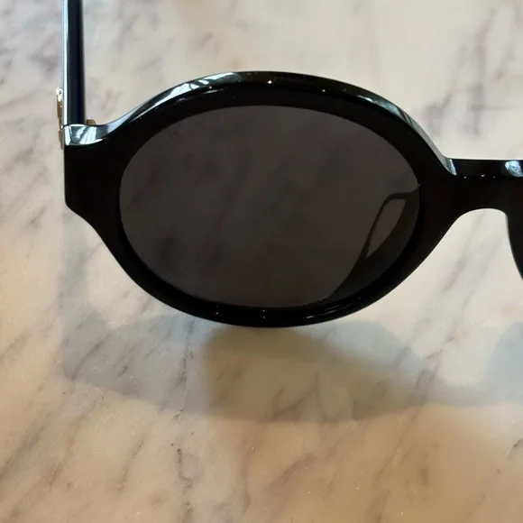 GUCCI 51mm Core Round Frame Black Sunglasses Red Blue Arms & Case Authentic